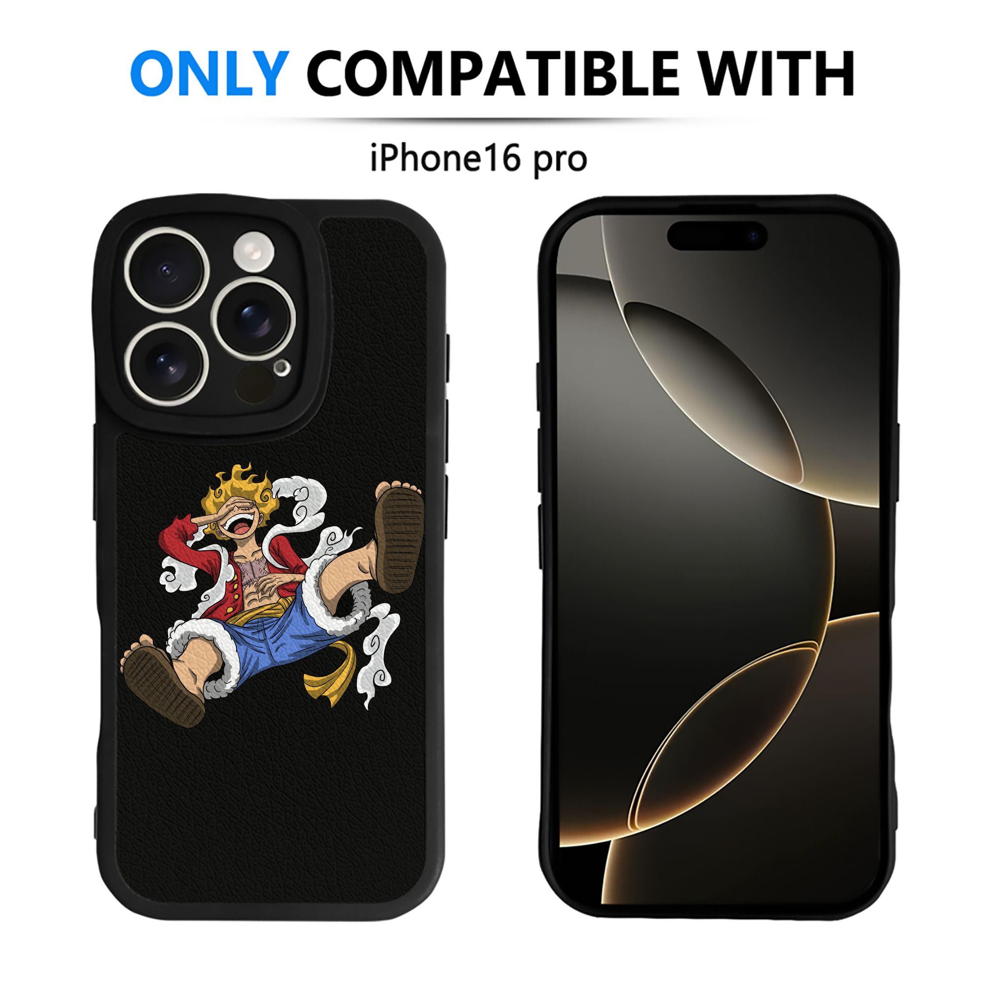 （画像用） ワンピース モンキー・D・ルフィ ONE PIECE Monkey D. Luffy 【iPhone 16シリーズ対応】シリコンスマホケース（レザー調） 材質：シリコン